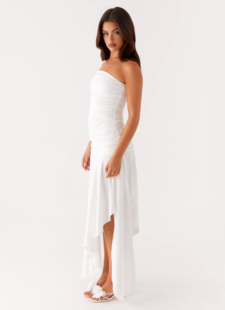 Shop Formal Dress - Peppermayo Exclusive Ora Strapless Maxi Dress - White fourth image