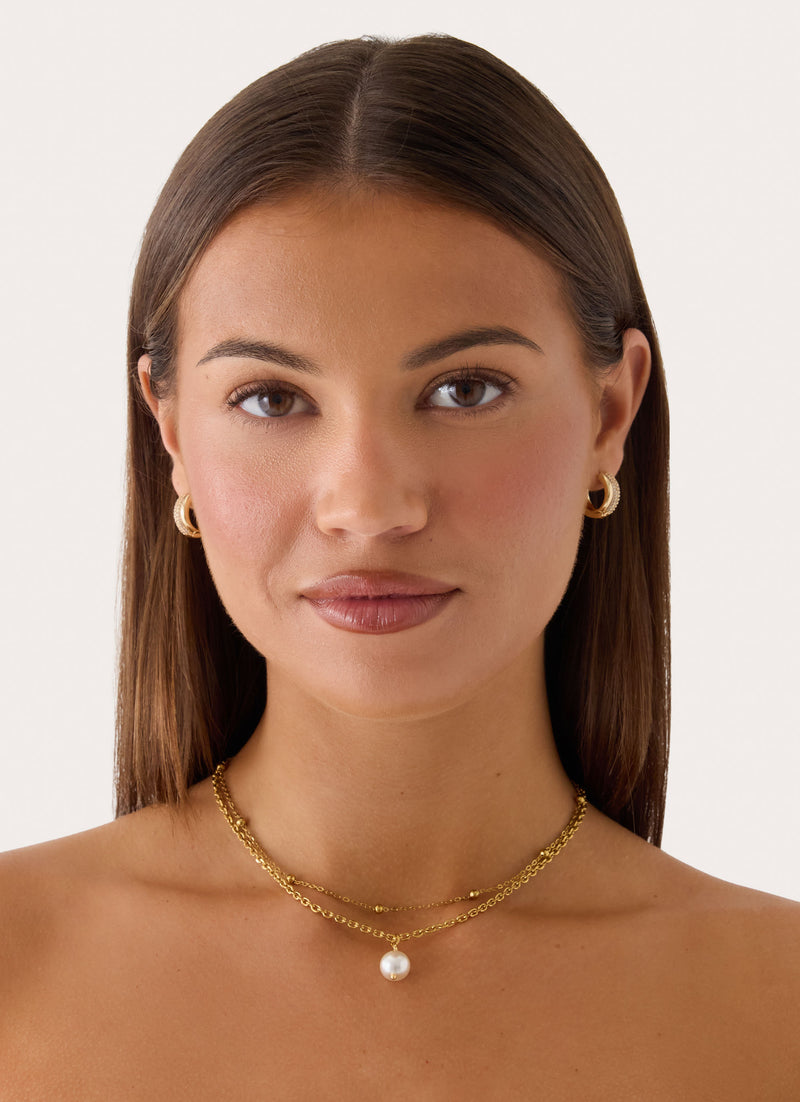 Paradise Hour Necklace - Gold Pearl