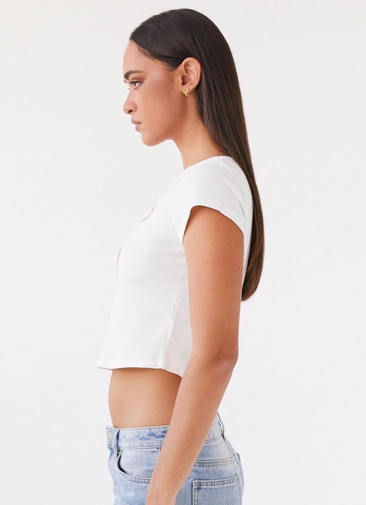 Collective Tops - Peppermayo Exclusive Rosalind Baby Tee - White fourth image