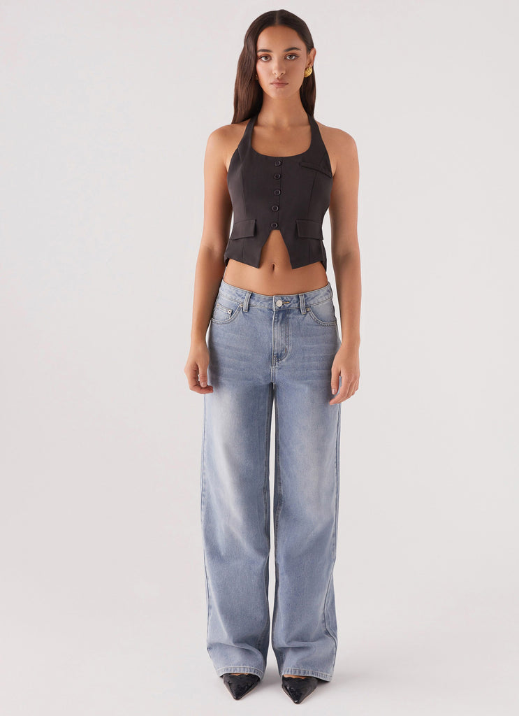 Collective Tops - Peppermayo Exclusive Kendra Backless Vest - Black fourth image
