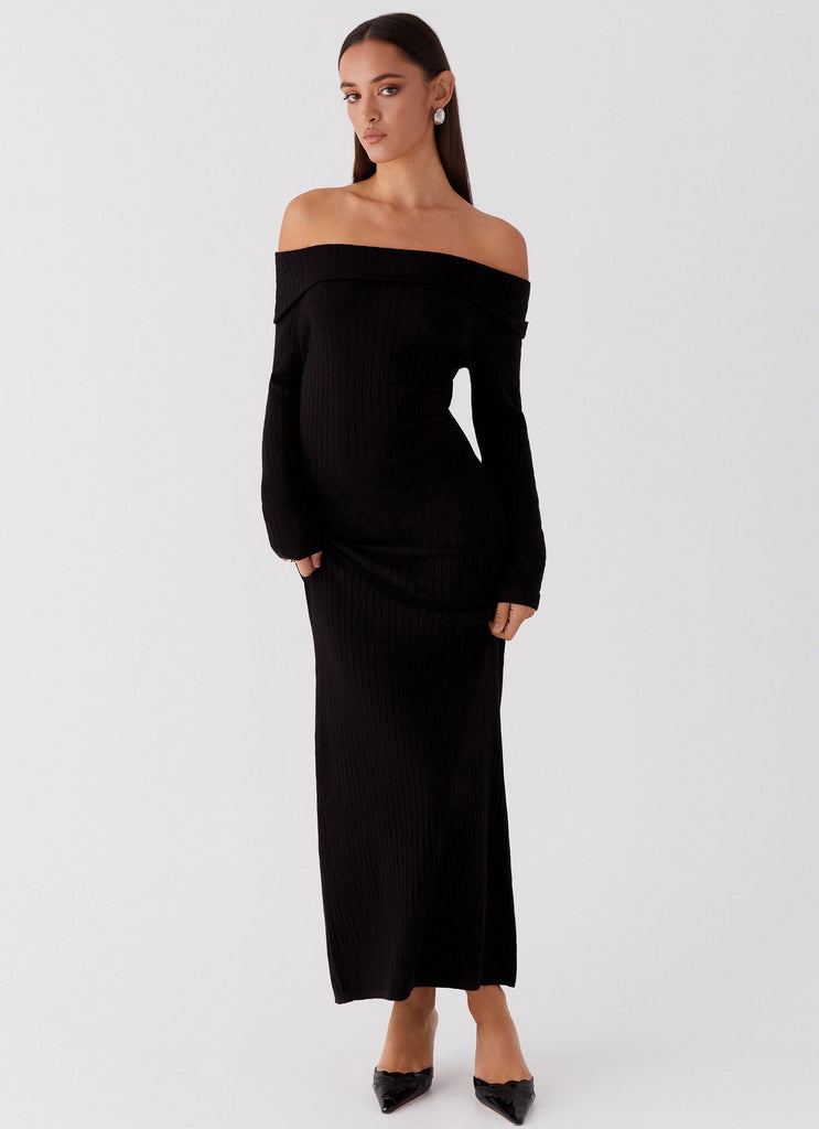 Peppermayo Exclusive Lahey Knit Maxi Dress - Black - Image 4