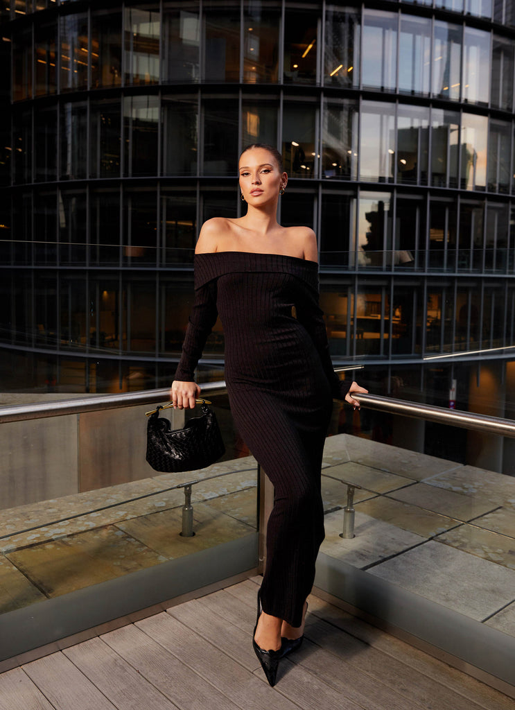 Peppermayo Exclusive Lahey Knit Maxi Dress - Black - Image 3