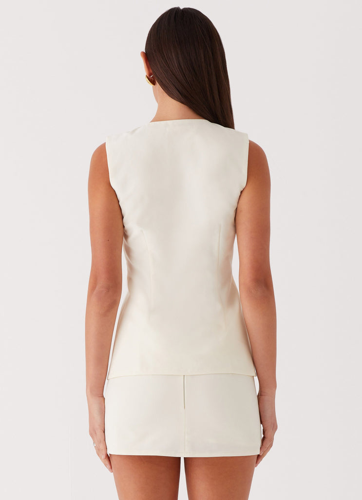 Collective Tops - Peppermayo Exclusive Dottie Tie Top - Ivory sixth image