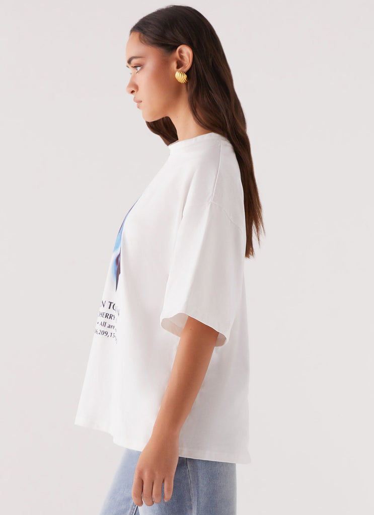 Collective Tops - Peppermayo Exclusive Born To Have Fun Oversized Graphic Tee - Cherry fourth image