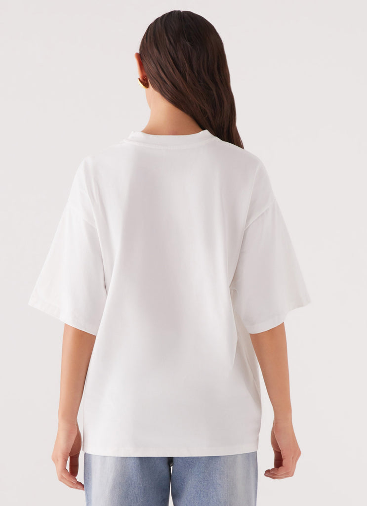 Collective Tops - Peppermayo Exclusive Born To Have Fun Oversized Graphic Tee - Cherry fifth image