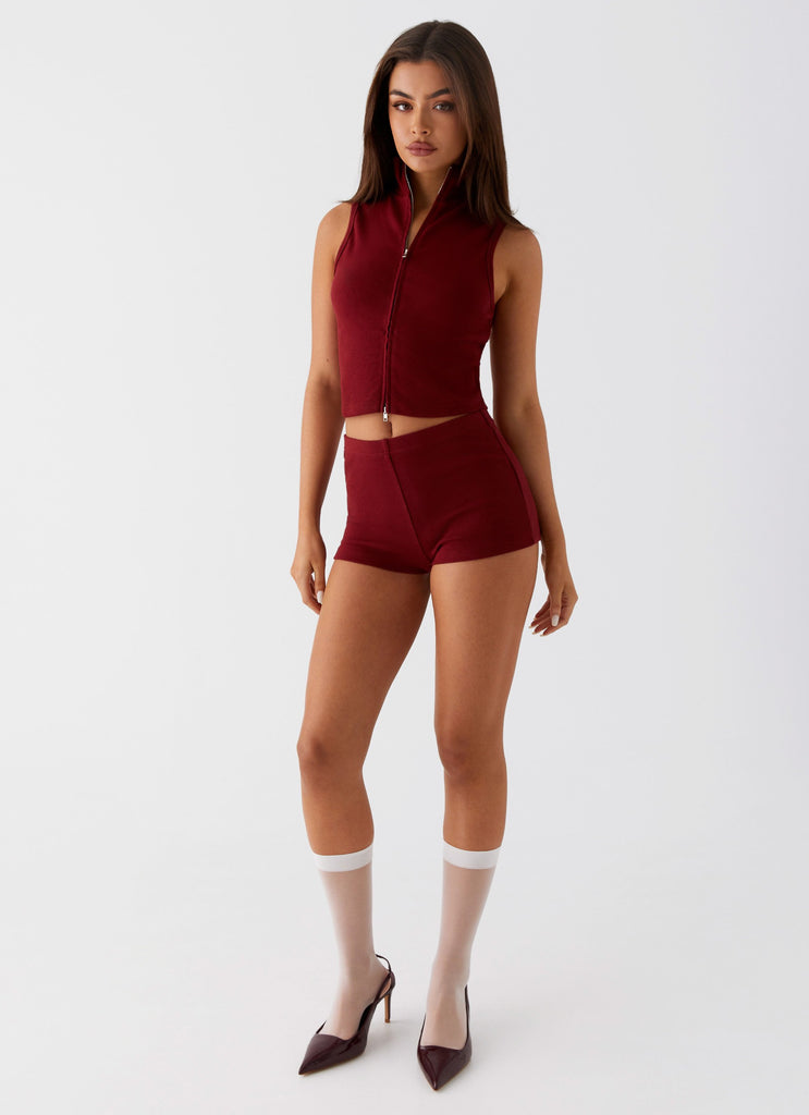 Collective Tops - Peppermayo Exclusive Spectate Collar Top - Maroon third image
