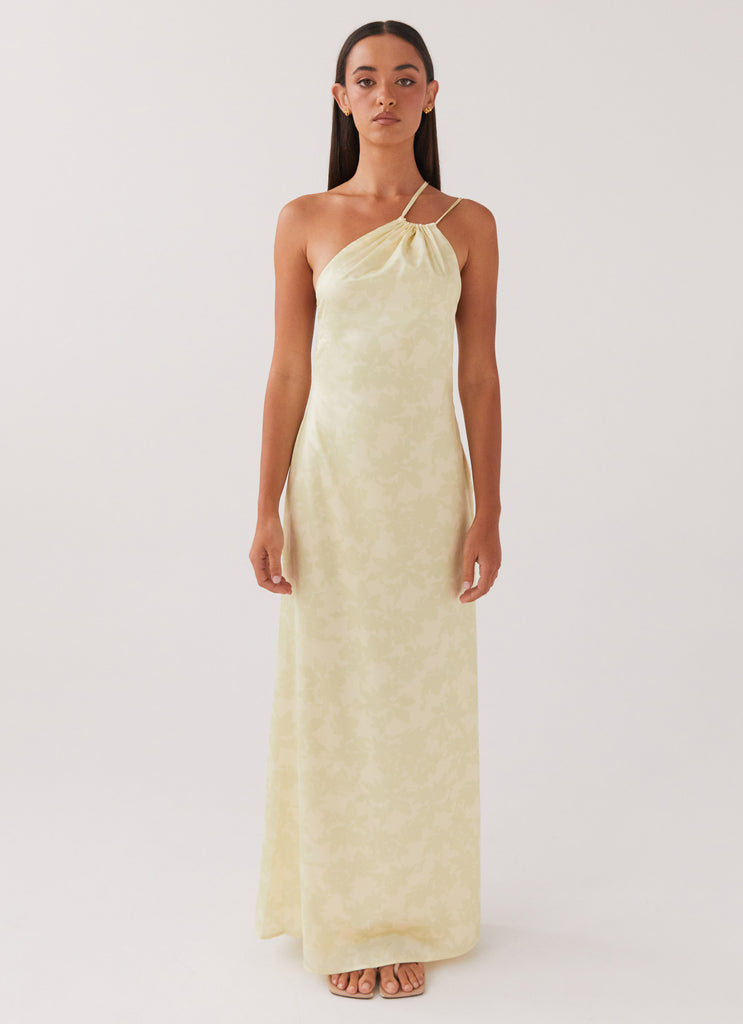 Collective Dress - Peppermayo Exclusive Liliana One Shoulder Maxi Dress - Yellow Floral image 4