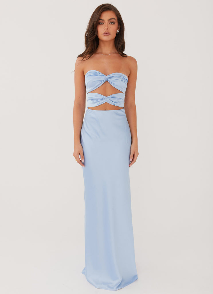 Collective Dress - Peppermayo Exclusive Tianna Strapless Maxi Dress - Ice Blue image 3
