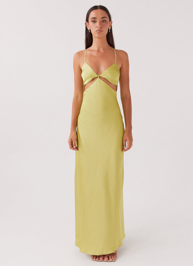 Peppermayo Exclusive Raylie Cut Out Maxi Dress - Chartreuse - View 3 | Shop Formal Dress