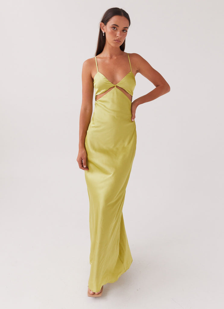 Peppermayo Exclusive Raylie Cut Out Maxi Dress - Chartreuse - View 6 | Shop Formal Dress