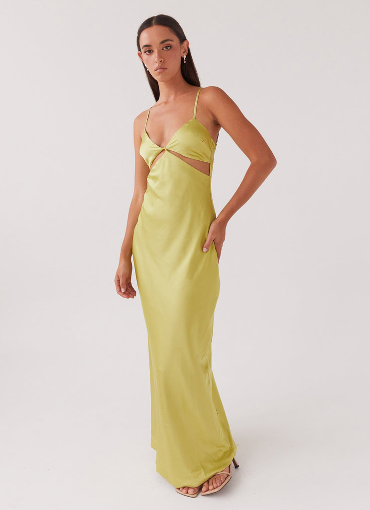 Peppermayo Exclusive Raylie Cut Out Maxi Dress - Chartreuse - View 1 | Shop Formal Dress