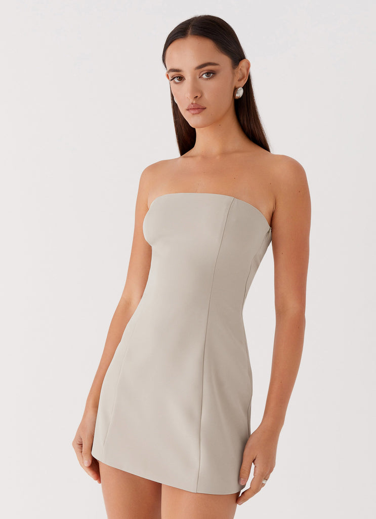 Peppermayo Exclusive Ayanna Strapless Mini Dress - Beige - View 1 | Shop Formal Dress