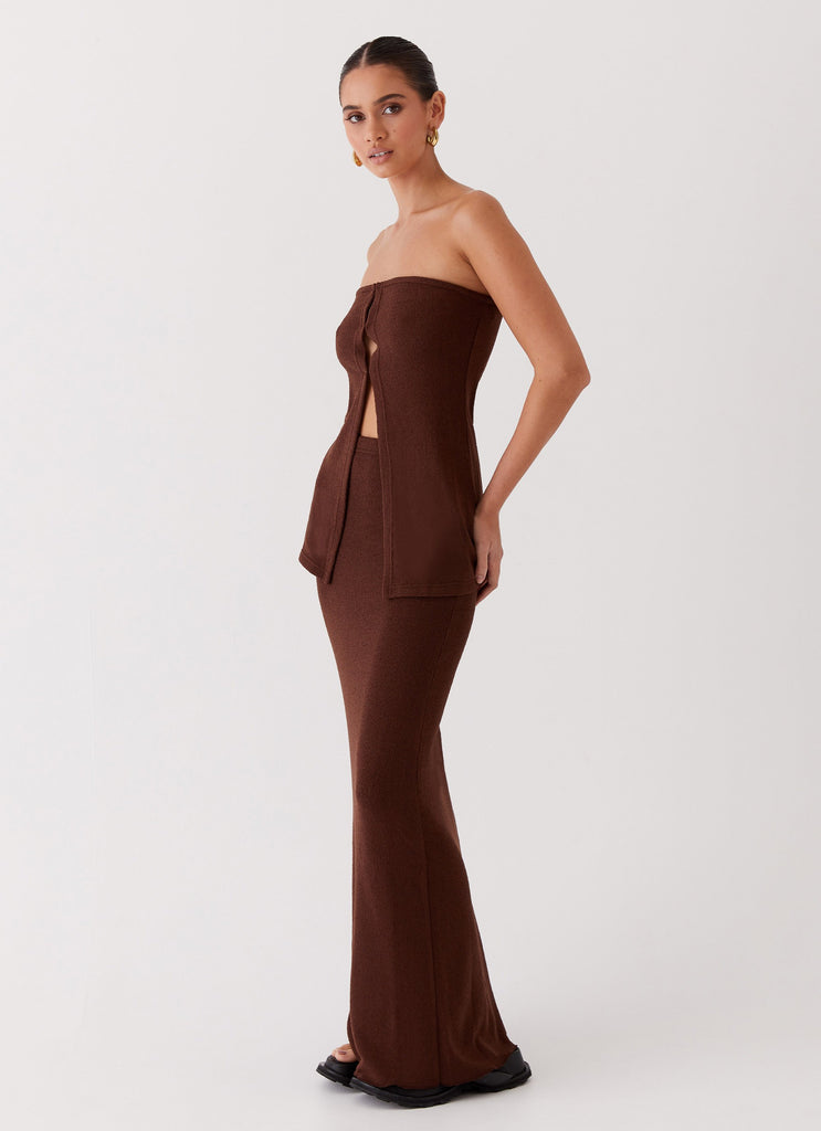 Collective Tops - Peppermayo Exclusive Delicate Lady Knit Top - Chocolate fifth image