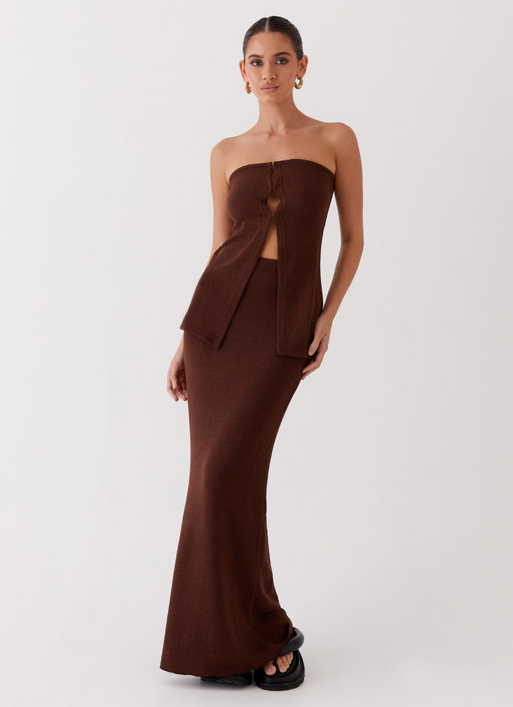 Collective Tops - Peppermayo Exclusive Delicate Lady Knit Top - Chocolate featured image