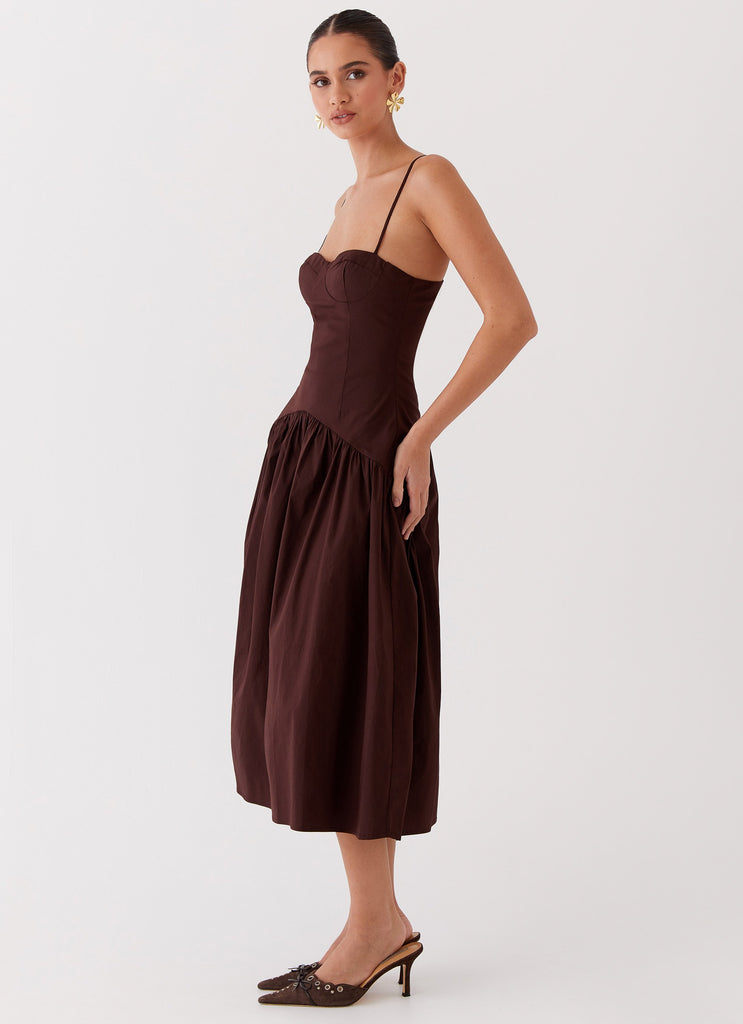 Collective Dress - Peppermayo Exclusive Yvette Corset Midi Dress - Chocolate image 4