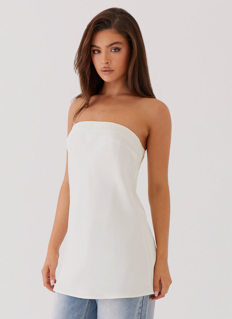 Collective Tops - Peppermayo Exclusive Zoey Satin Tube Top - Pearl featured image