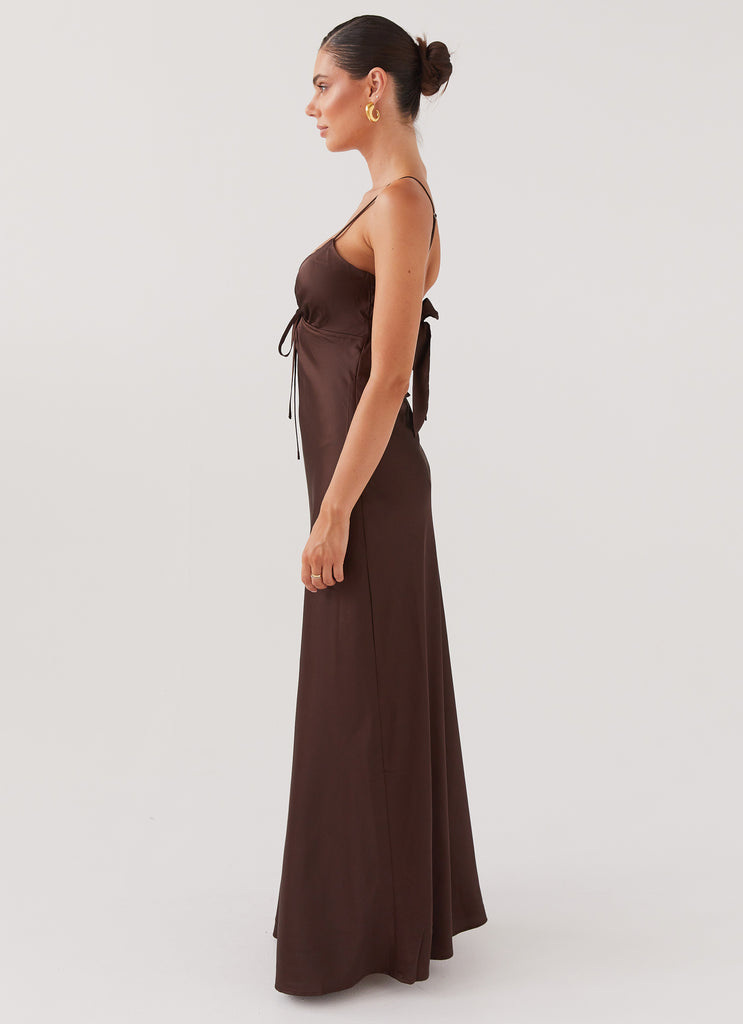 Collective Dress - Peppermayo Exclusive Flora Satin Maxi Dress - Chocolate image 5