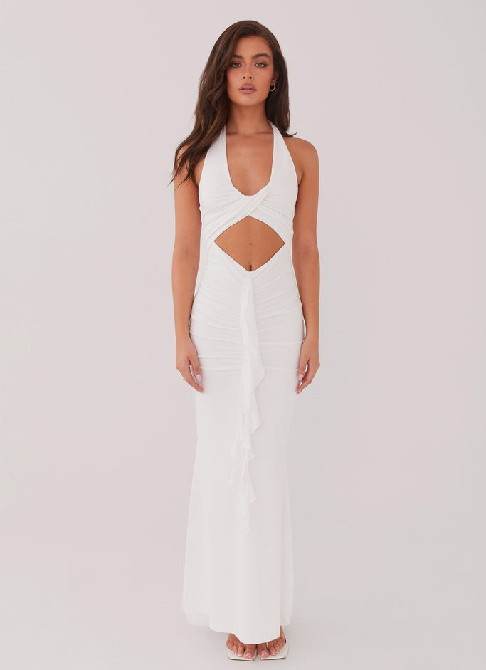 Peppermayo Exclusive Allanna Frill Maxi Dress - White