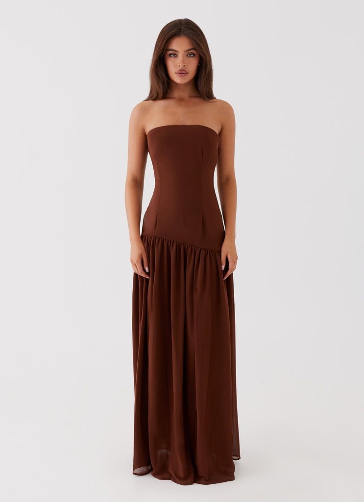 Collective Dress - Peppermayo Exclusive Eden Strapless Maxi Dress - Brown image 4