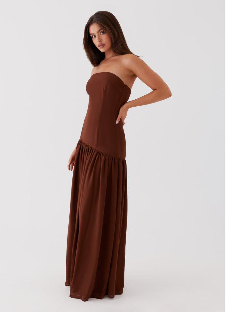 Collective Dress - Peppermayo Exclusive Eden Strapless Maxi Dress - Brown image 5
