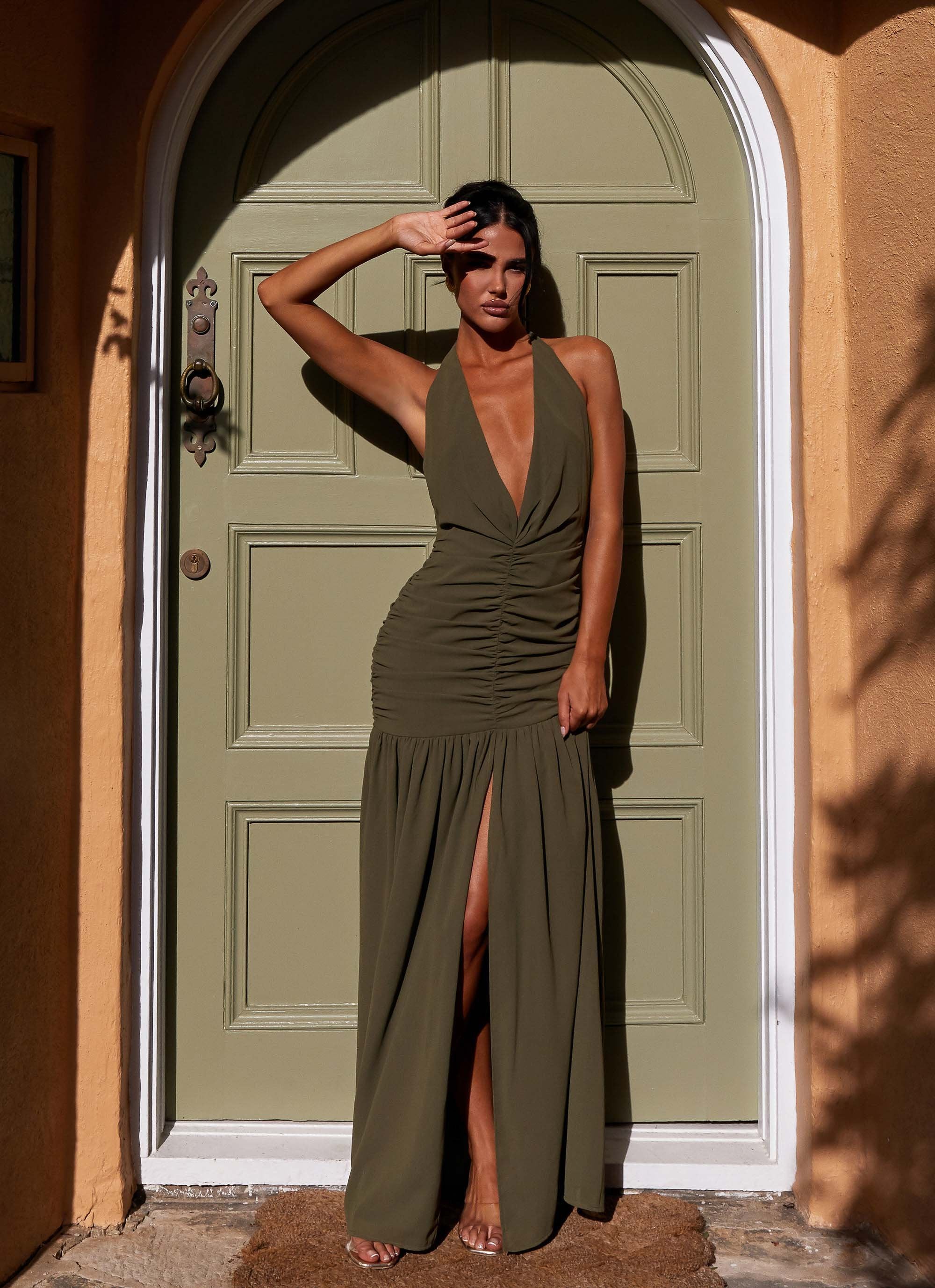 Truly In Love Maxi Dress - Khaki Peppermayo Truly In Love Maxi Dress - Khaki Peppermayo