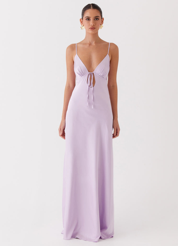 Collective Dress - Peppermayo Exclusive Flora Satin Maxi Dress - Lilac image 4