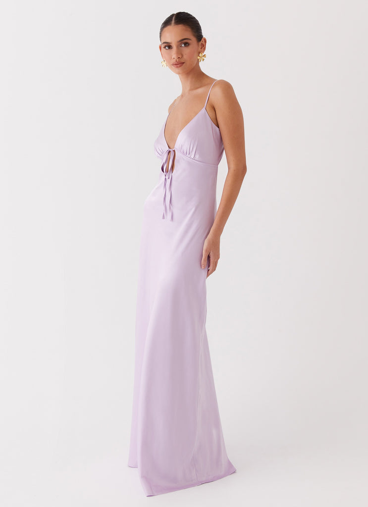 Collective Dress - Peppermayo Exclusive Flora Satin Maxi Dress - Lilac image 5