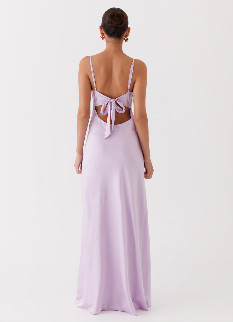 Collective Dress - Peppermayo Exclusive Flora Satin Maxi Dress - Lilac image 6