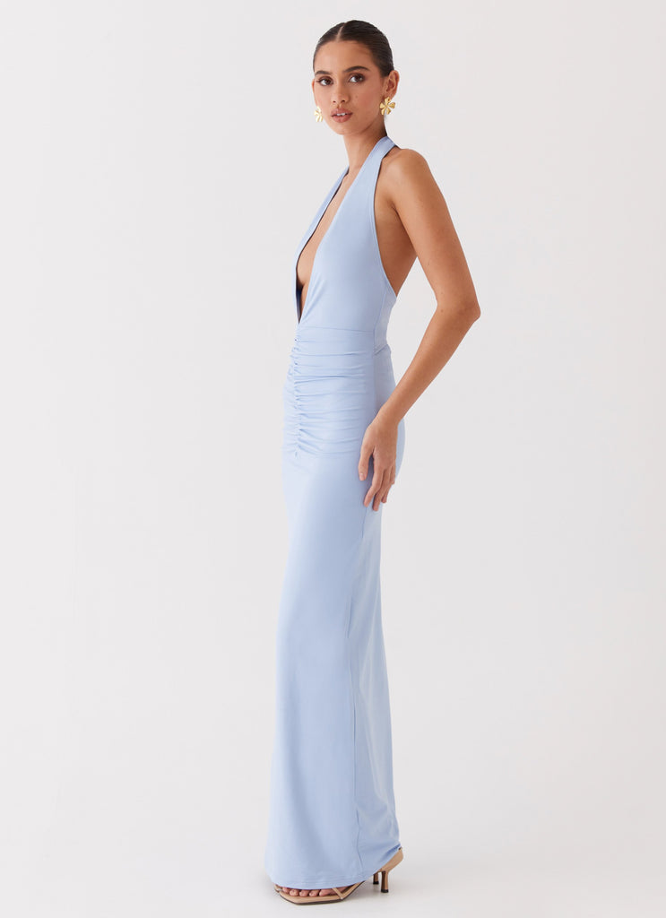 Collective Dress - Peppermayo Exclusive Whisked Away Halterneck Maxi Dress - Blue image 5