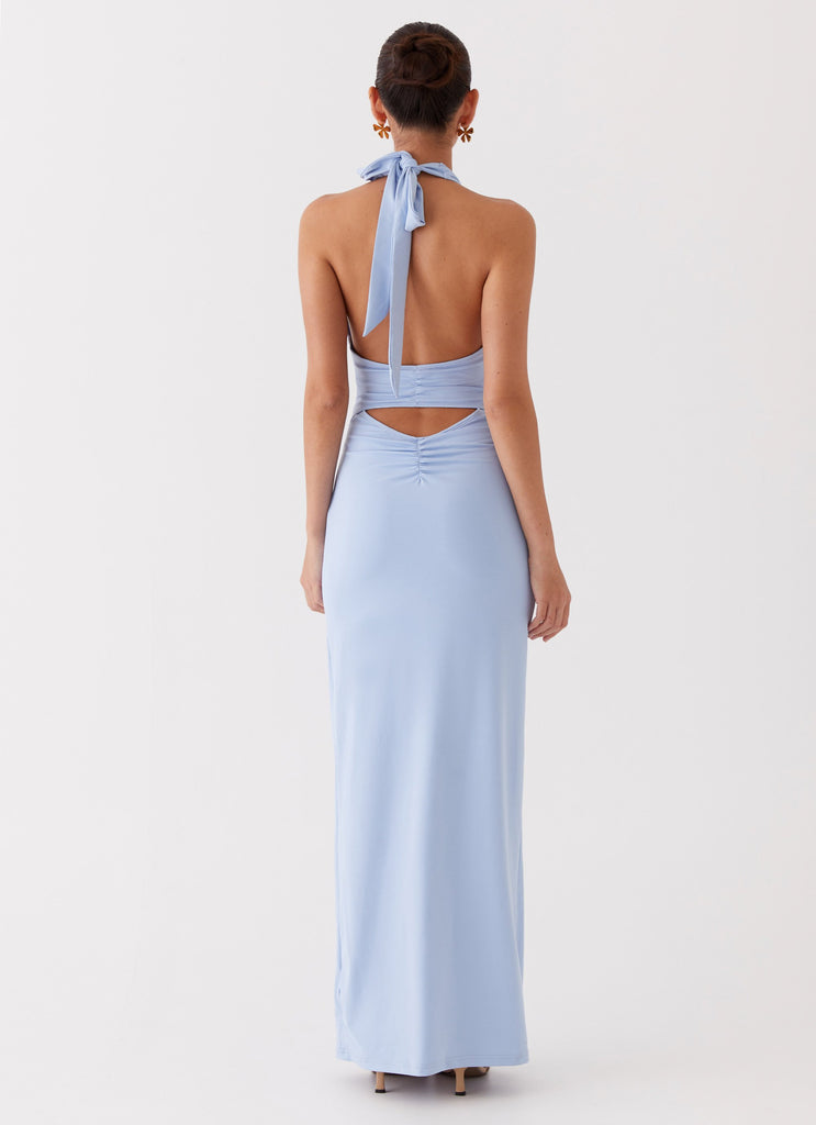 Collective Dress - Peppermayo Exclusive Whisked Away Halterneck Maxi Dress - Blue image 6
