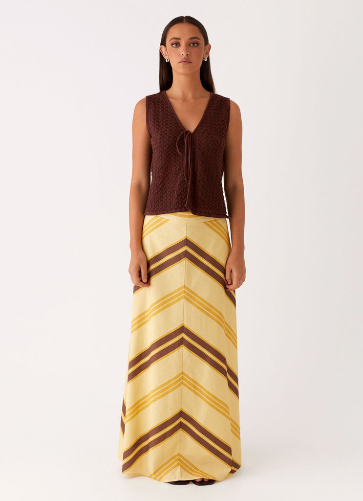 Collective Tops - Peppermayo Exclusive Lillie Knit Tie Vest Top - Chocolate third image