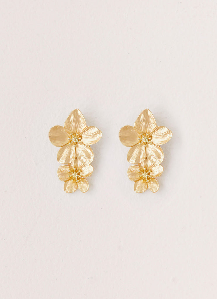 Lola Love Flower Earrings - Gold