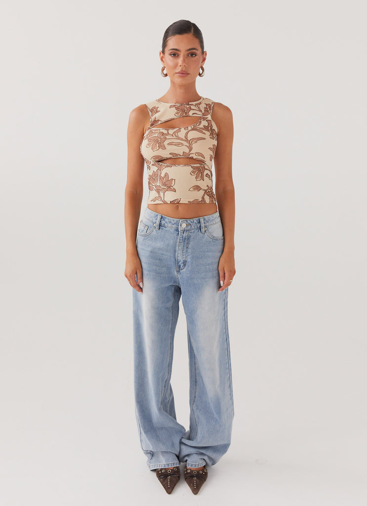 Collective Tops - Peppermayo Exclusive Beyond Cut Out Mesh Top - Hazel Bloom third image