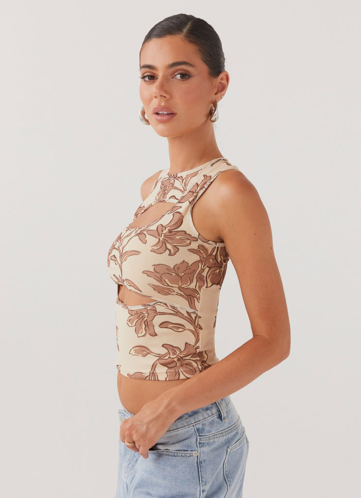 Collective Tops - Peppermayo Exclusive Beyond Cut Out Mesh Top - Hazel Bloom fourth image