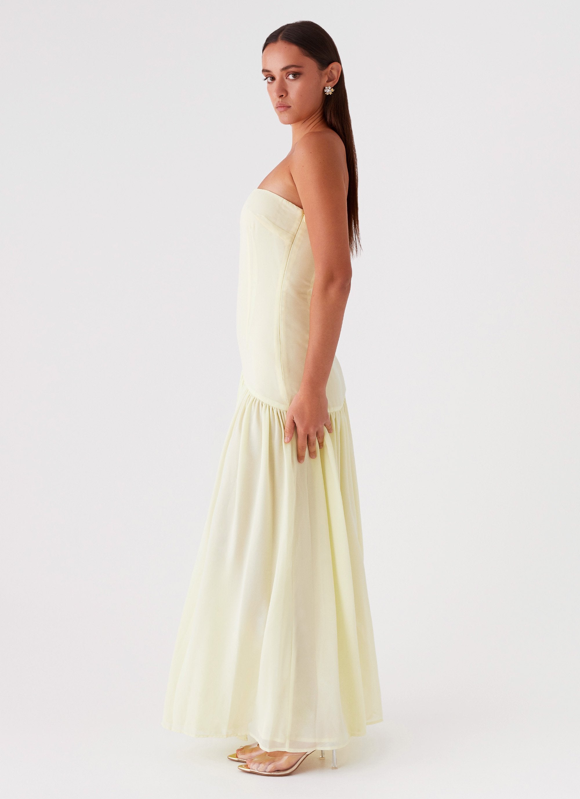 Eden Strapless Maxi Dress - Yellow Peppermayo Eden Strapless Maxi Dress - Yellow Peppermayo