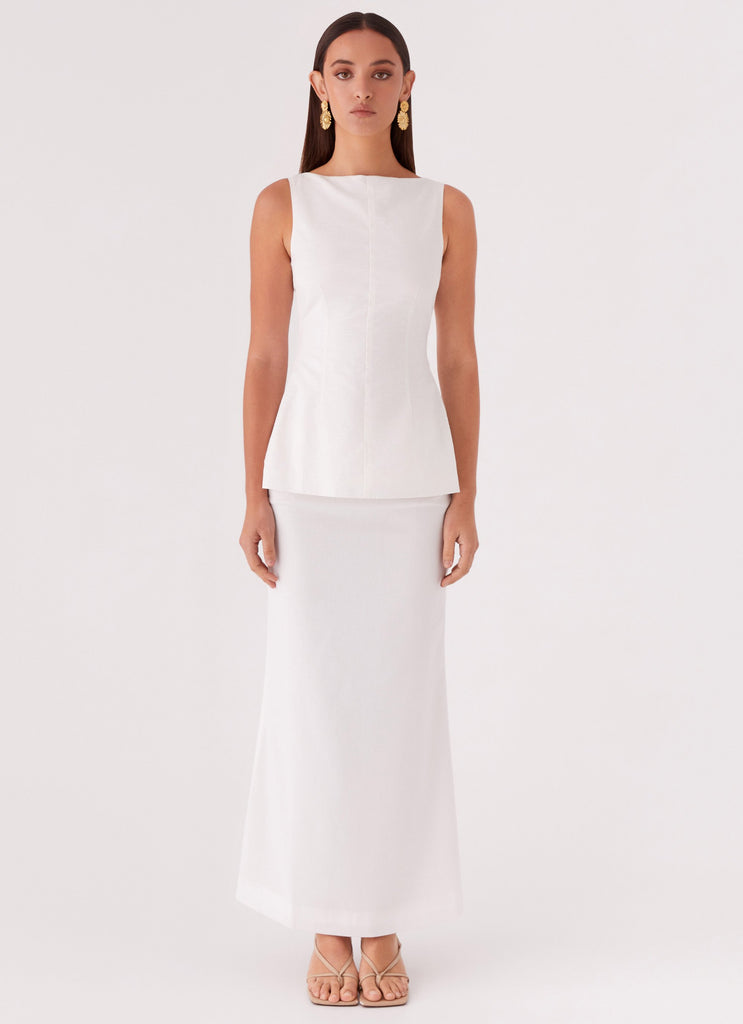 Collective Tops - Peppermayo Exclusive Mooney Linen Top - White third image