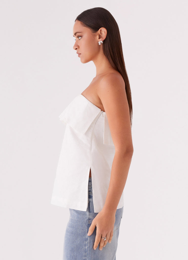 Collective Tops - Peppermayo Exclusive Dalmia Linen Top - White fourth image