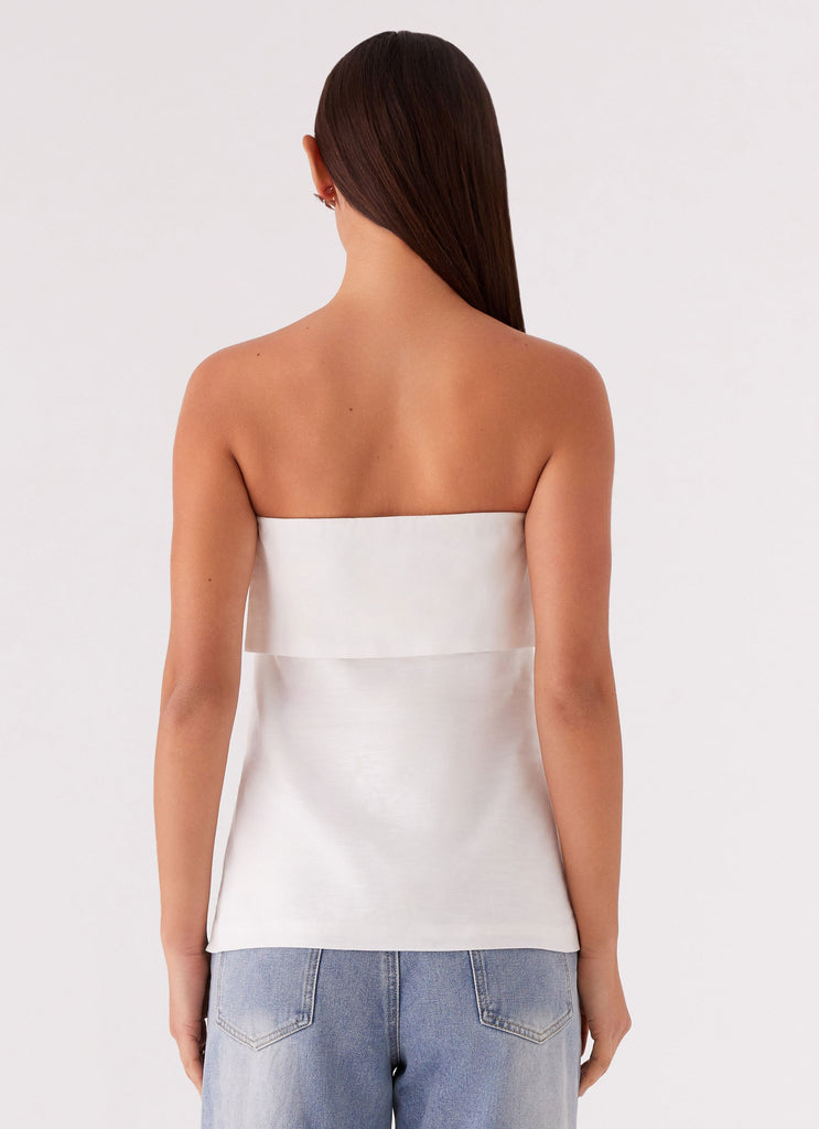 Collective Tops - Peppermayo Exclusive Dalmia Linen Top - White fifth image