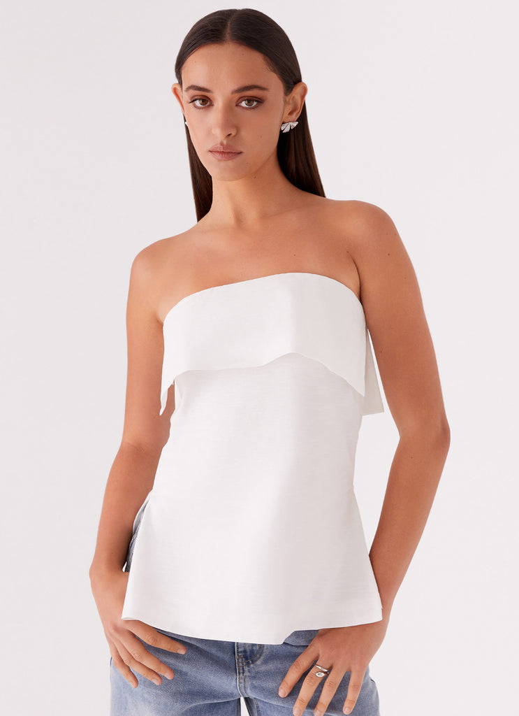 Collective Tops - Peppermayo Exclusive Dalmia Linen Top - White sixth image