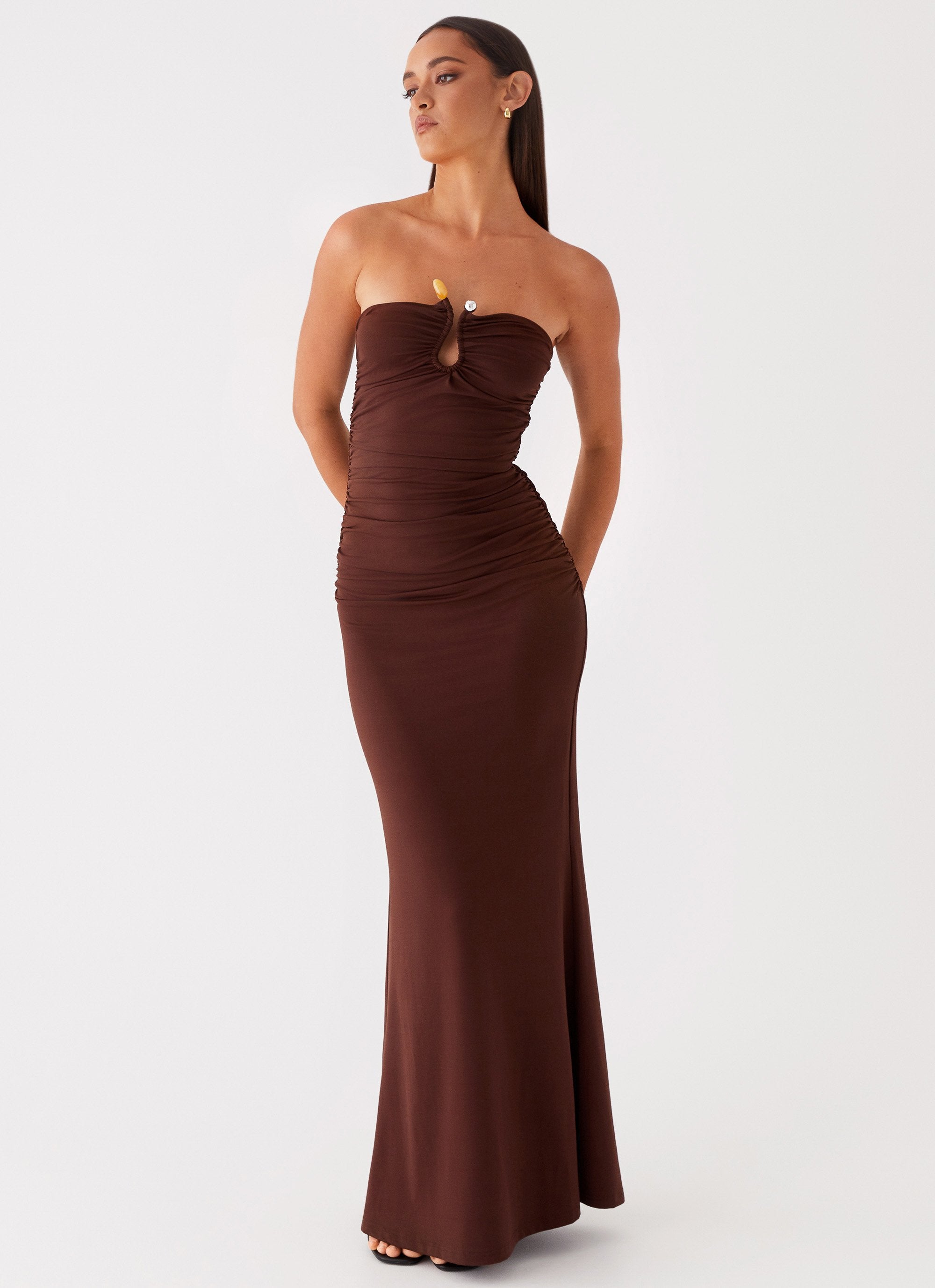 peppermayo brown dress Rudy Maxi Dress