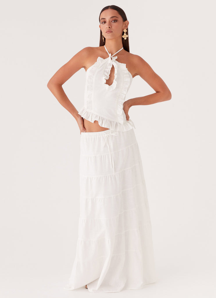 Collective Tops - Peppermayo Exclusive Mariella Linen Top - White fourth image