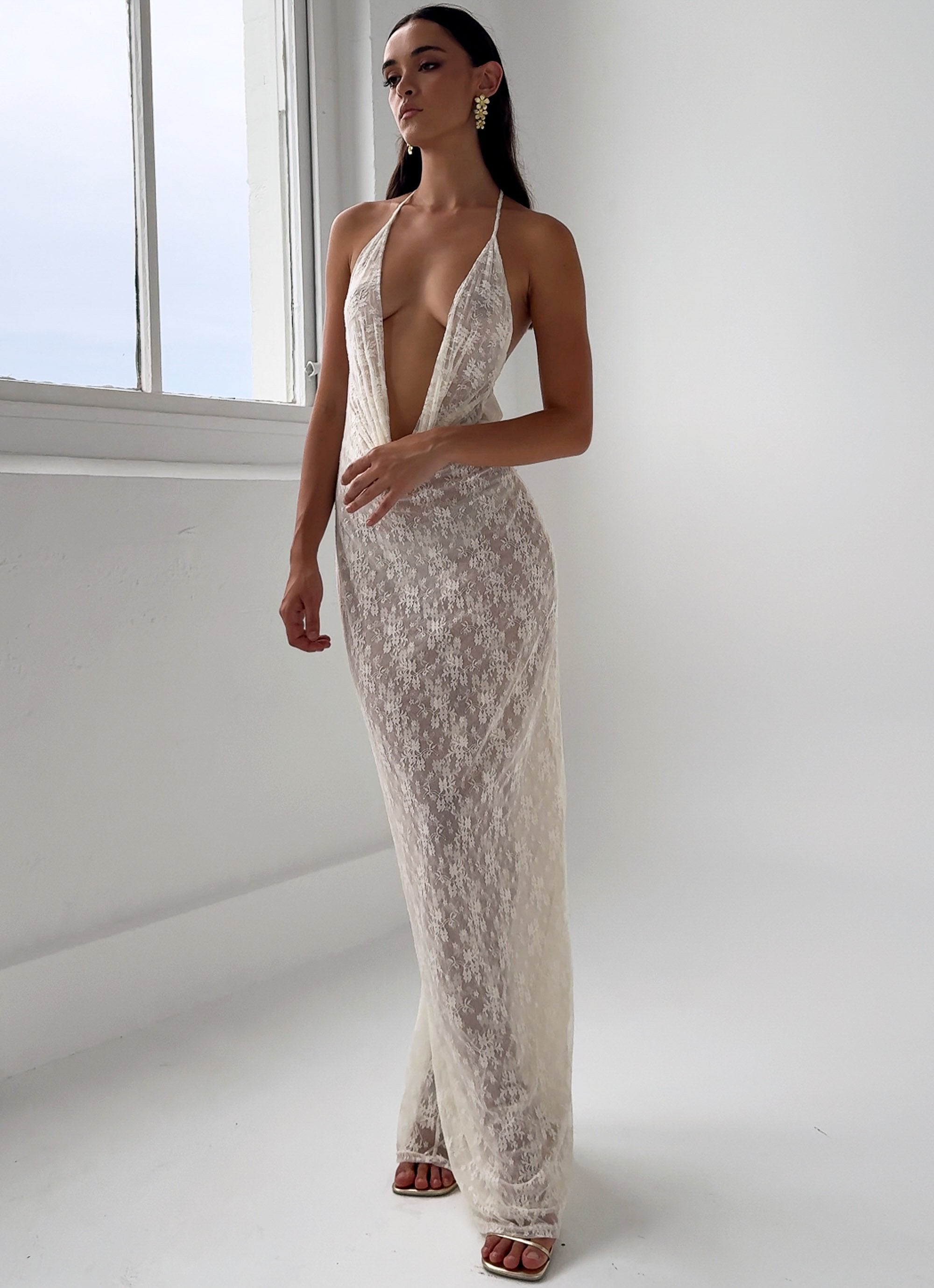 Champagne Coastline Maxi Dress - Ivory Peppermayo Champagne Coastline Maxi Dress - Ivory Peppermayo
