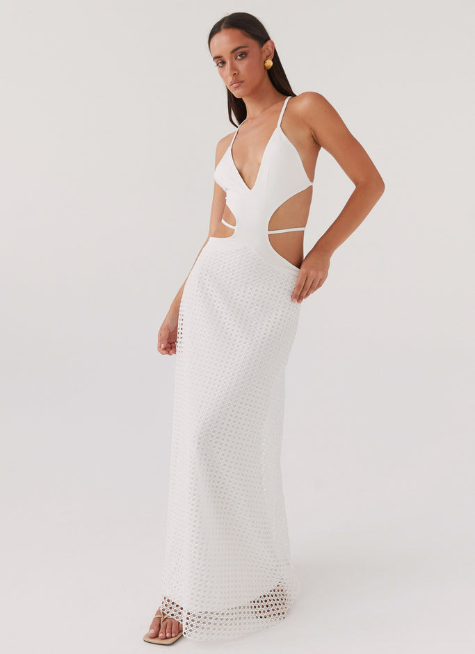 Shop Formal Dress - Peppermayo Exclusive Enchanted Melodies Maxi Dress - White featured image