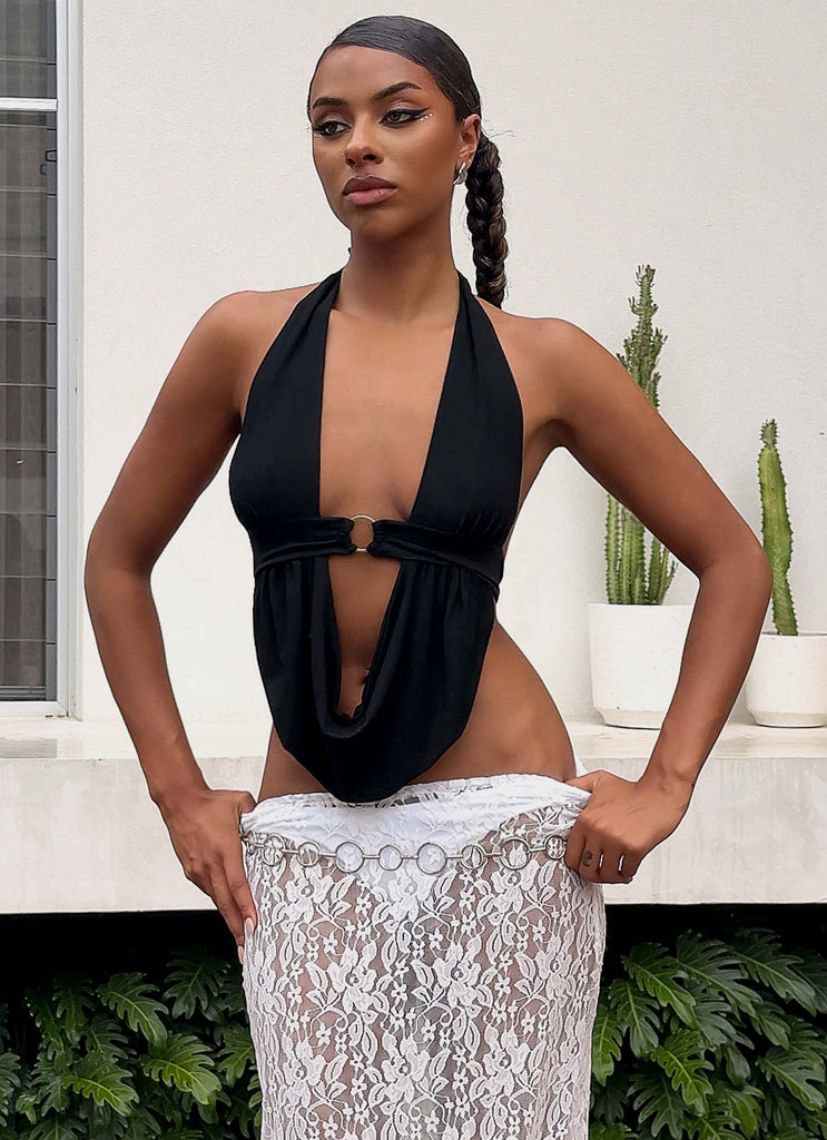 Collective Tops - Peppermayo Exclusive Island Hues Halter Top - Black featured image