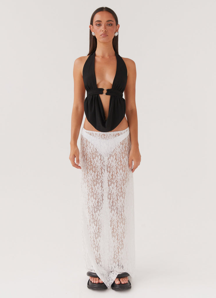 Collective Tops - Peppermayo Exclusive Island Hues Halter Top - Black fifth image