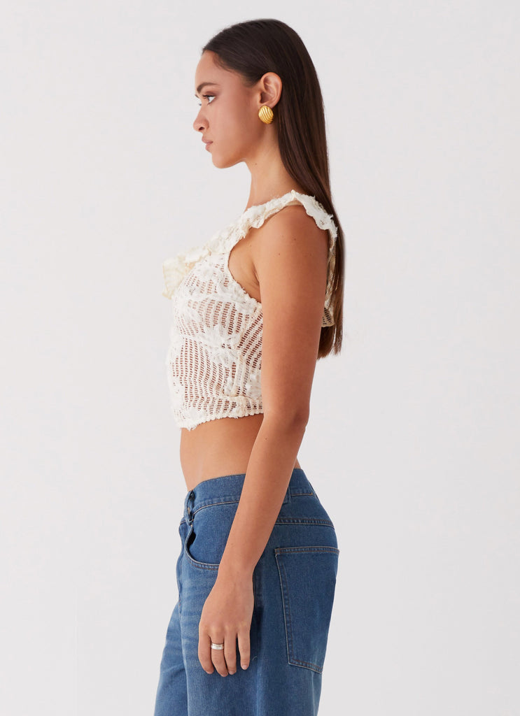 Collective Tops - Peppermayo Exclusive Juilette One Shoulder Top - Ivory fourth image