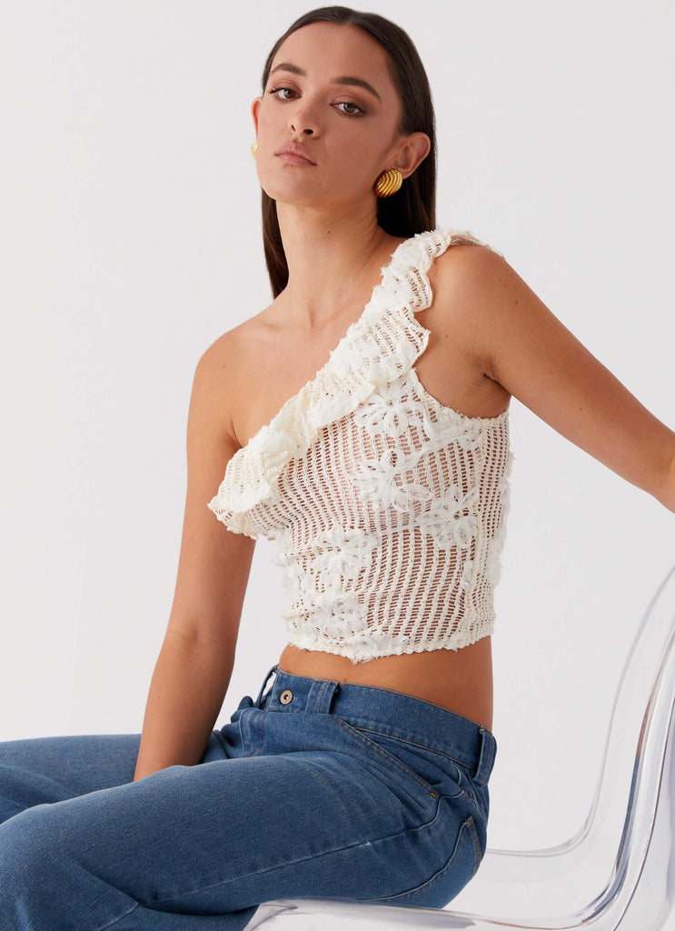Collective Tops - Peppermayo Exclusive Juilette One Shoulder Top - Ivory featured image