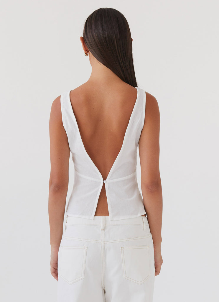 Collective Tops - Peppermayo Exclusive Nori Linen Top - White third image
