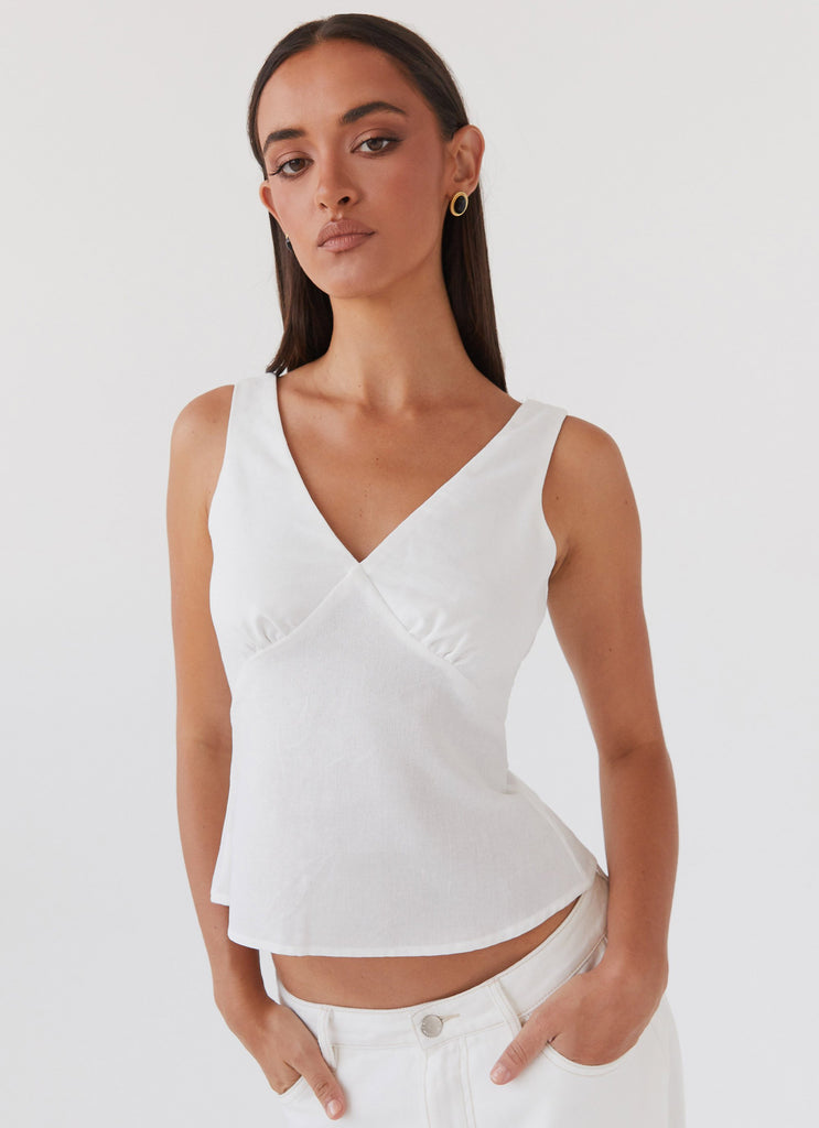 Collective Tops - Peppermayo Exclusive Nori Linen Top - White featured image