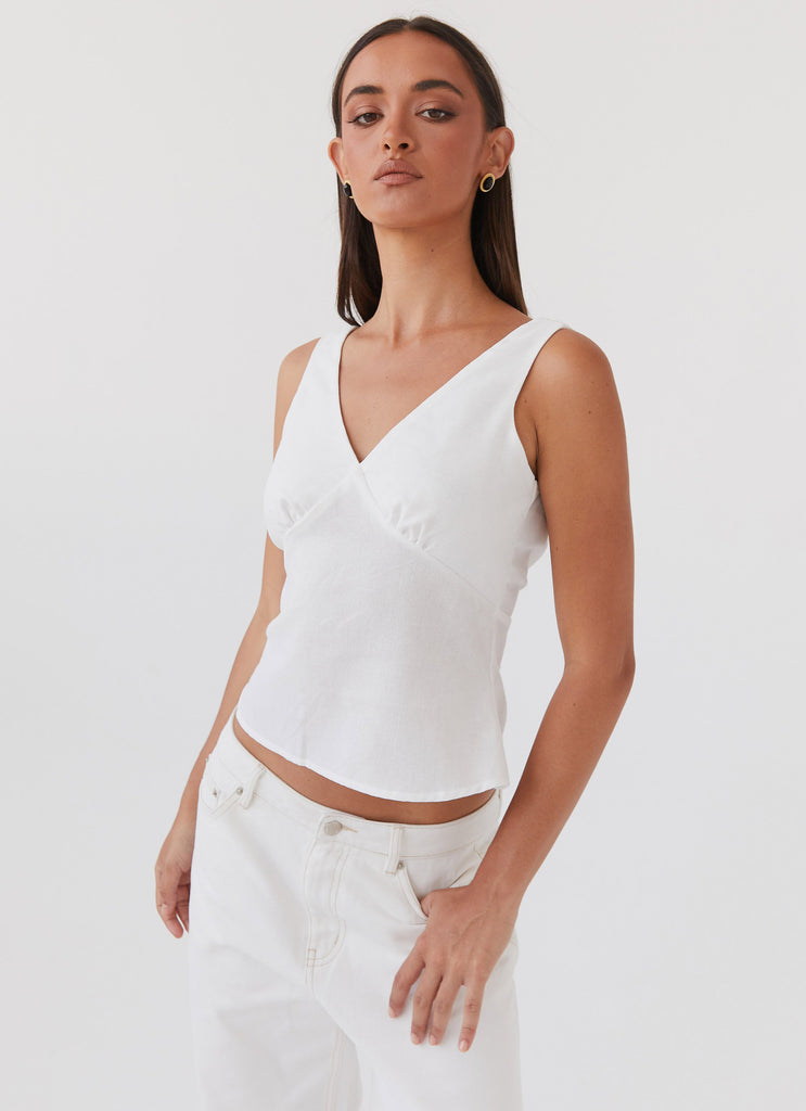 Collective Tops - Peppermayo Exclusive Nori Linen Top - White sixth image